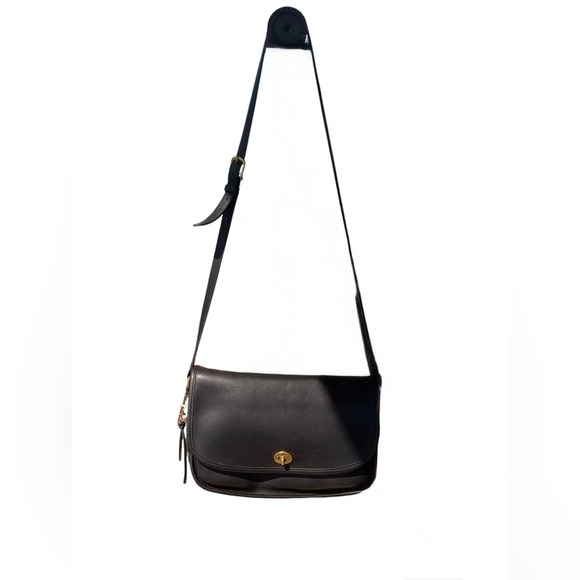 Coach Vintage 9790 City Crossbody Bag Black Natural Glove Tanned Cowhide Leather - Picture 16 of 17